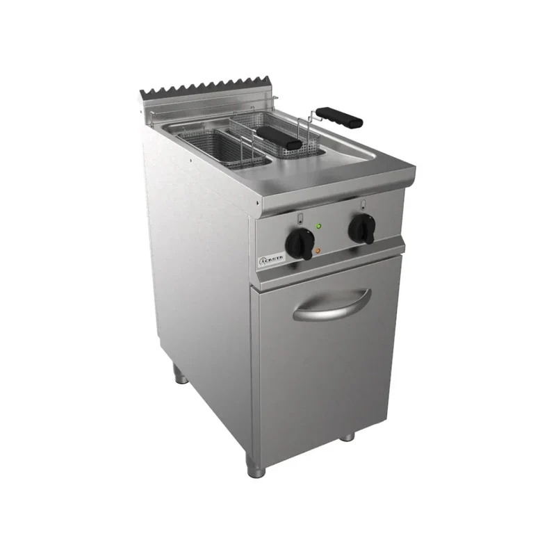 Friteuse électrique sur meuble avec porte 2x8L 14kW