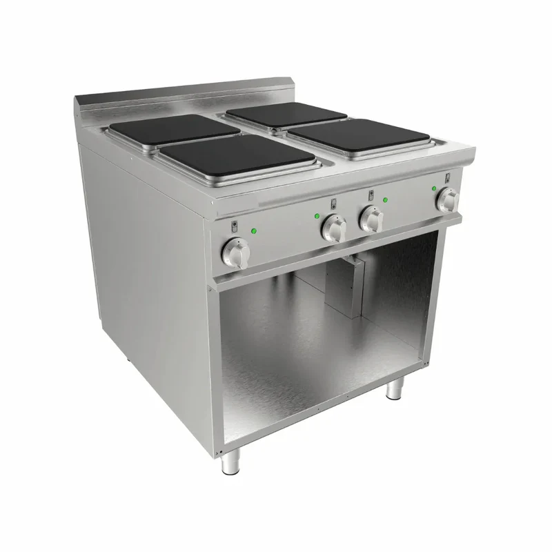 Cuisinière électrique 4 feux sur meuble ouvert 16kW