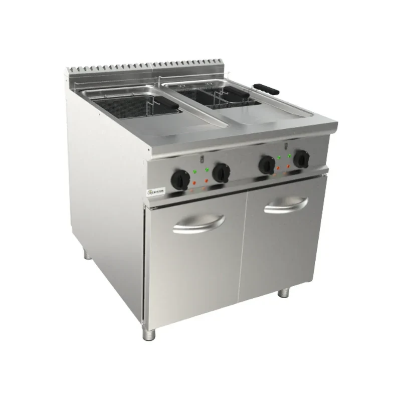Friteuse électrique sur meuble avec porte 2x21L 40kW