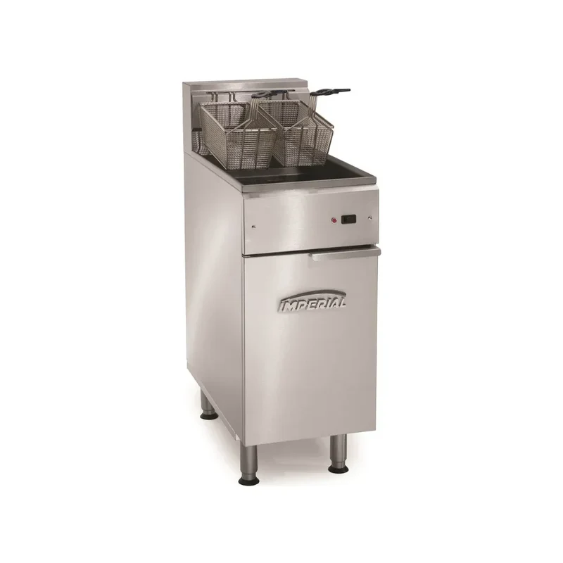 Friteuse électrique sur meuble 2 x 14L résistances relevables - 394x762x914mm - 14 kW Triphasé 400V