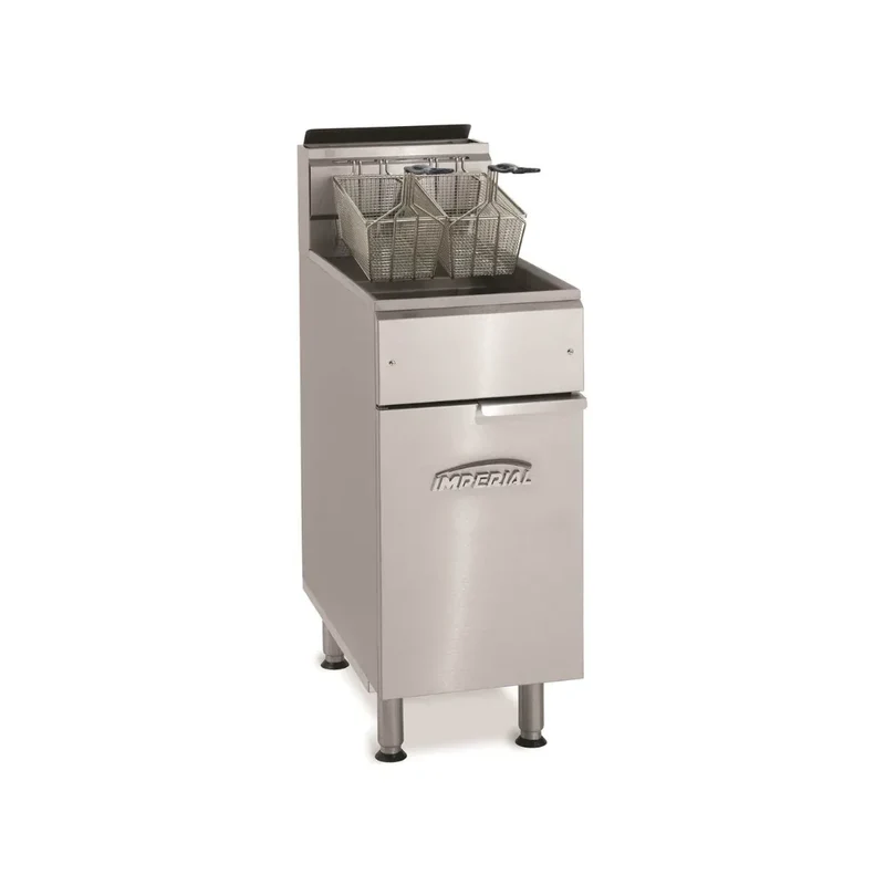 Friteuse à gaz à élements tubulaires sur meuble 41L - 495x864x914mm - 51 kW Gaz