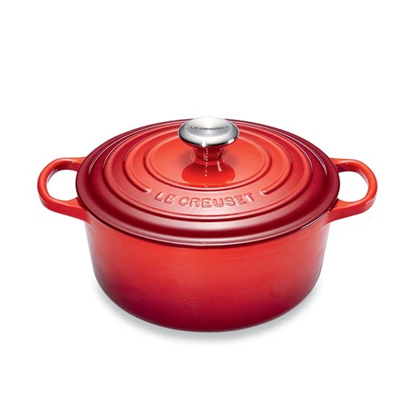 Cocotte fonte rond 26 cm cerise Le Creuset