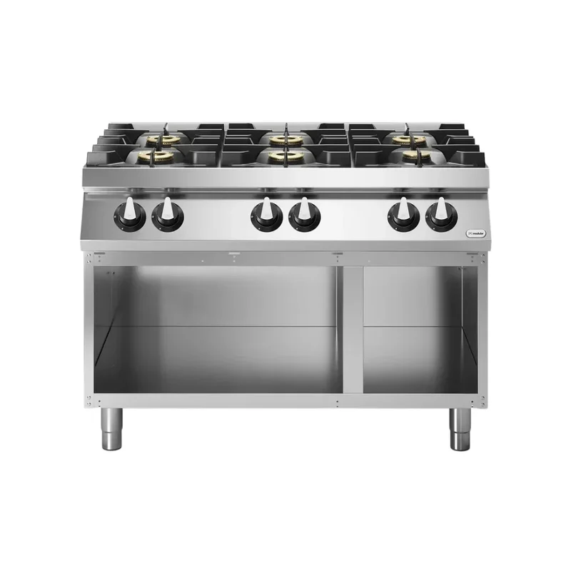 Fourneau 6 feux sur meuble ouvert – 33,5 kW Gaz – 1200x730x870mm