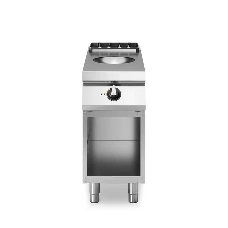 Wok à induction sur meuble ouvert - 5 kW 400V Tri - 400x730x870mm