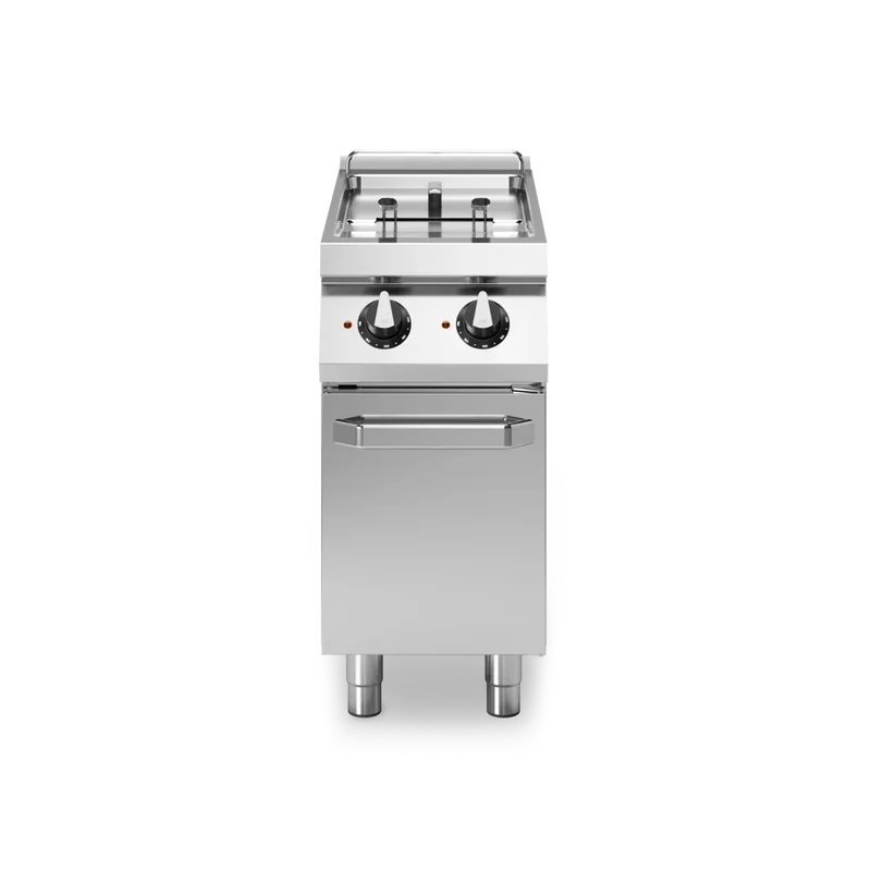 Friteuse double électrique sur meuble fermé - Capacité : 8+8 litres - 14 kW 400V Tri - 400x730x870mm