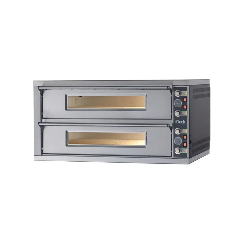 Four à pizza IDECK 60.60 électrique commandes électromécaniques 2 chambres sans support - 2 x 4 pizzas