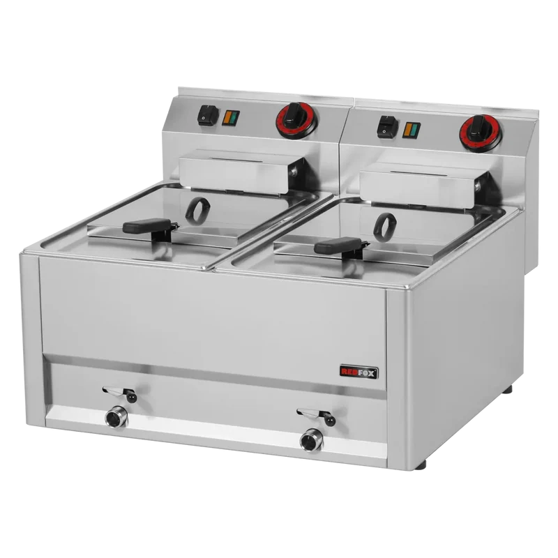 Friteuse électrique à poser - 2x8 litres - 330x600x290mm - 2x6 kW Tri 400V