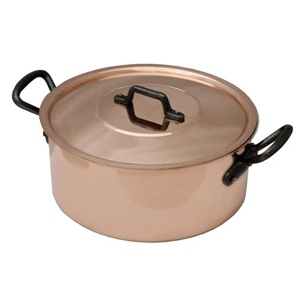 Faitout avec couvercle en cuivre massif 24 cm Baumalu