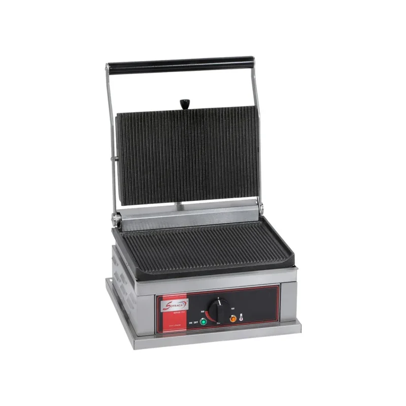 Panini simple en fonte rainurée - 395x429x301mm - 3 kW Mono 230V