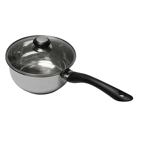 Casserole inox avec couvercle en verre 18 cm Baumalu