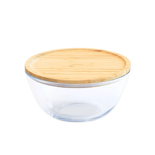 Bol à mixer rond couvercle bambou 2.6L Pebbly