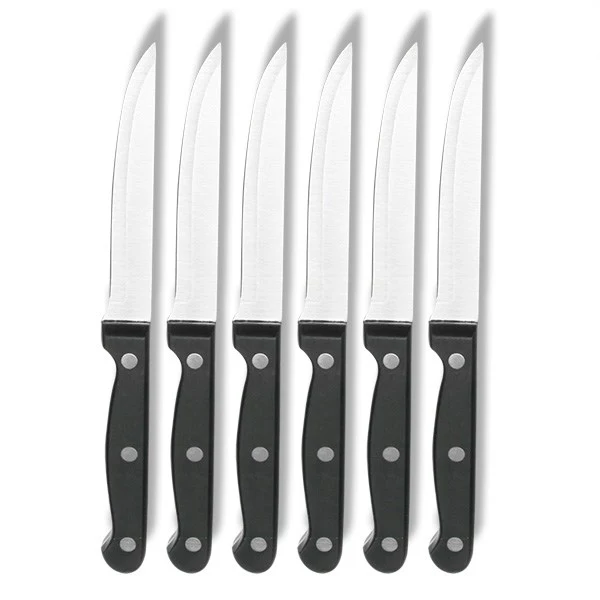 6 couteaux à steak lame lisse Lacor