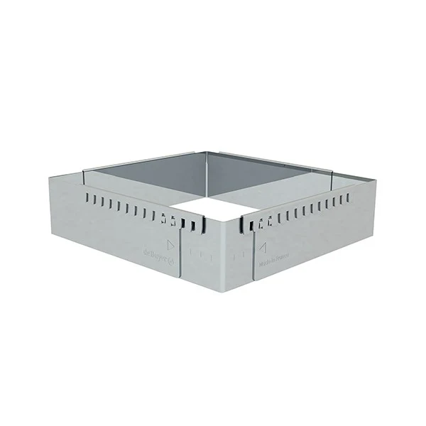 Cadre à entremets rectangulaire adaptable inox 21,5 cm De Buyer