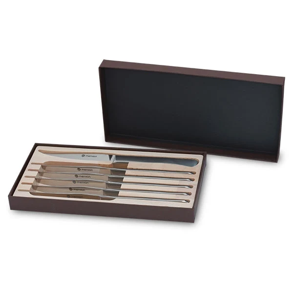 Set 6 couteaux à steak en inox Maître d’hôtel Mathon