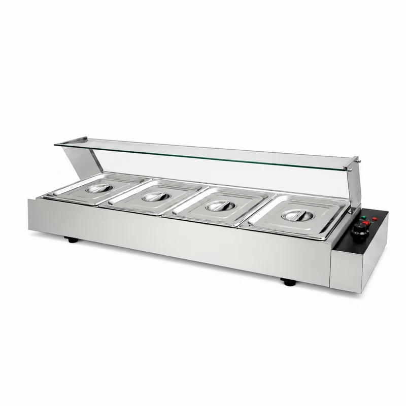 Bain-marie vitré professionnel – 4 bacs GN 1/2