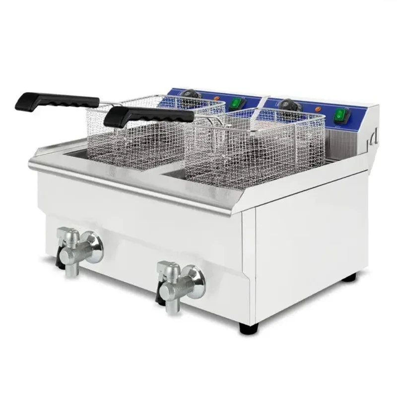 Friteuse électrique professionnelle double cuve – 2 × 10 L