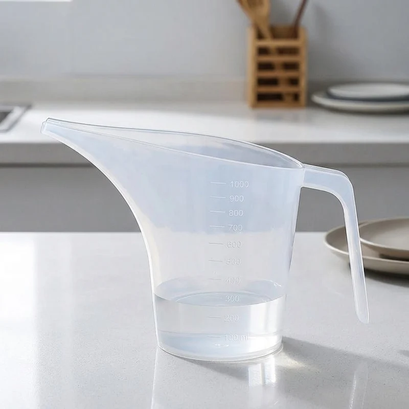 Pichet en plastique gradué 1L — Bec verseur long