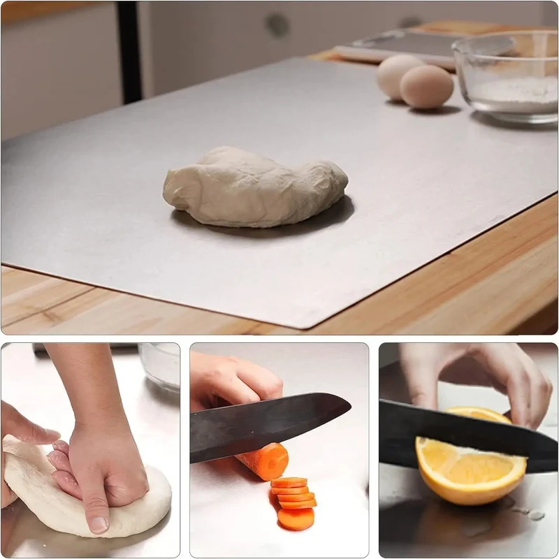 Planche à découper en acier inoxydable 304 alimentaire 30x40 cm – Hygiénique, antidérapante