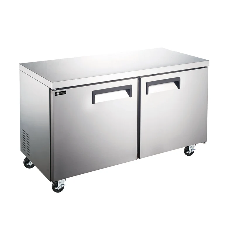 EFI X-Line CUDR2-60VCX 60" Double Door Undercounter Refrigerator, Stainless Steel