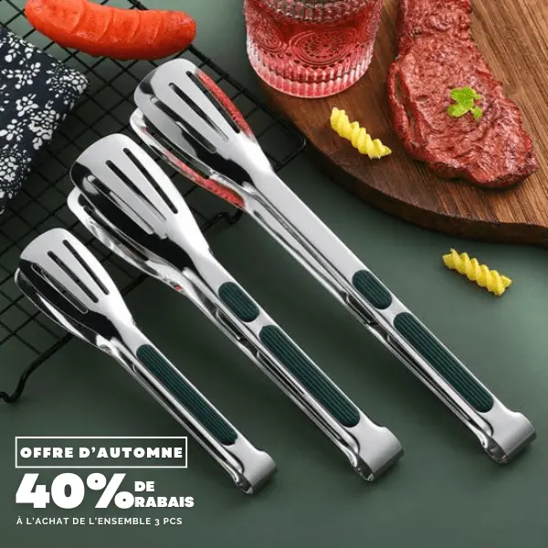 Pince de Cuisine inox avec poignée en silicone