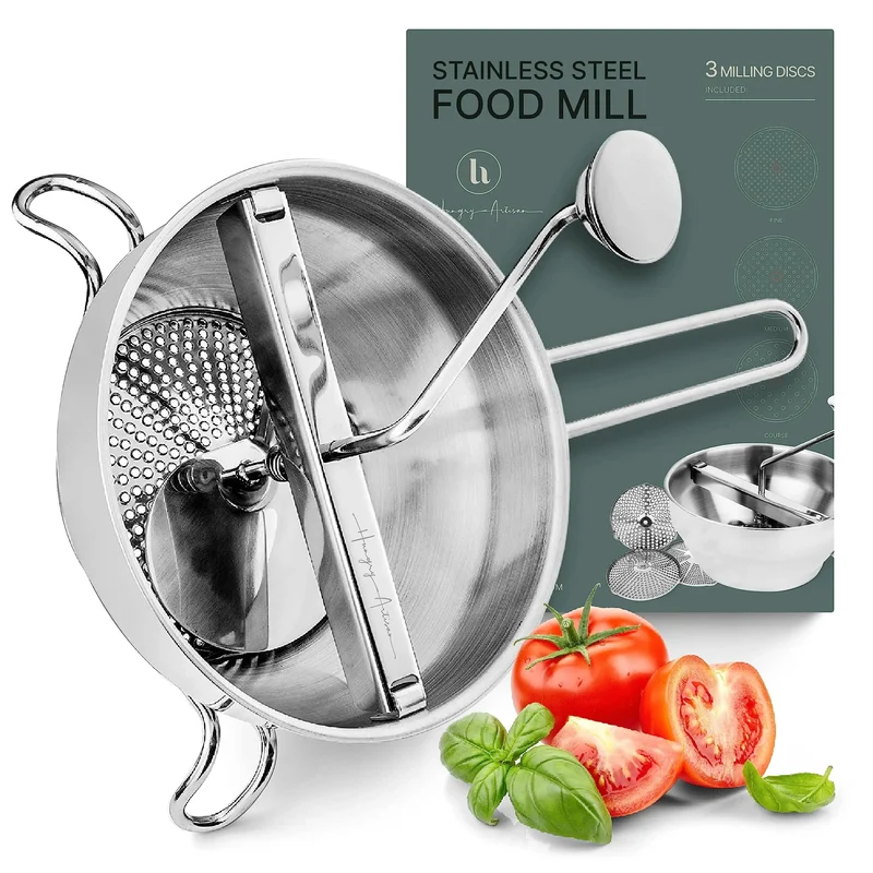 Moulin à légumes manuel inox – Purées, compotes et coulis maison