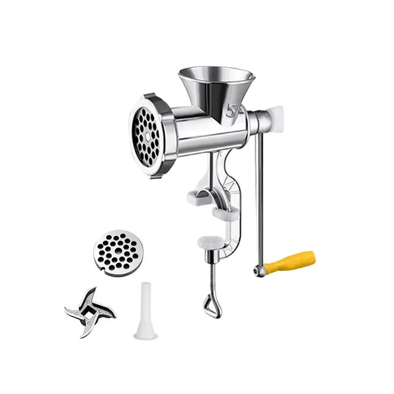 Hachoir à Viande Manuel Multifonction avec Presse Saucisse – Moulin à Viande en Alliage d’Aluminium pour Cuisine Maison et Restaurant
