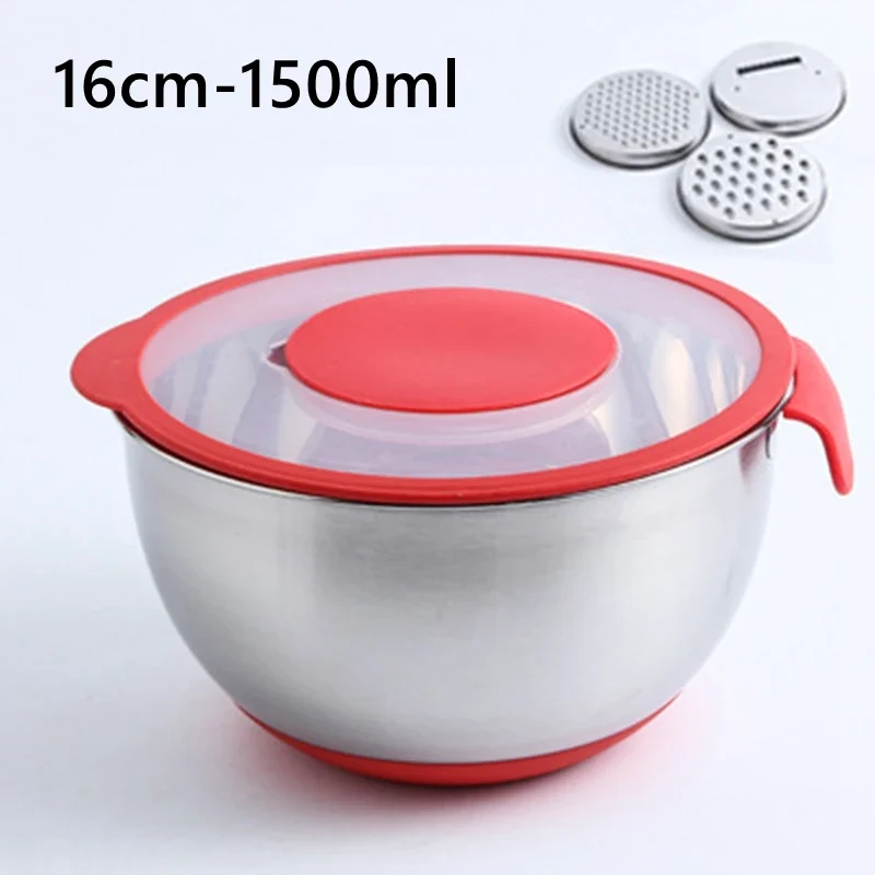 Bol inox multifonction avec râpe intégrée pour fruits, légumes et salades