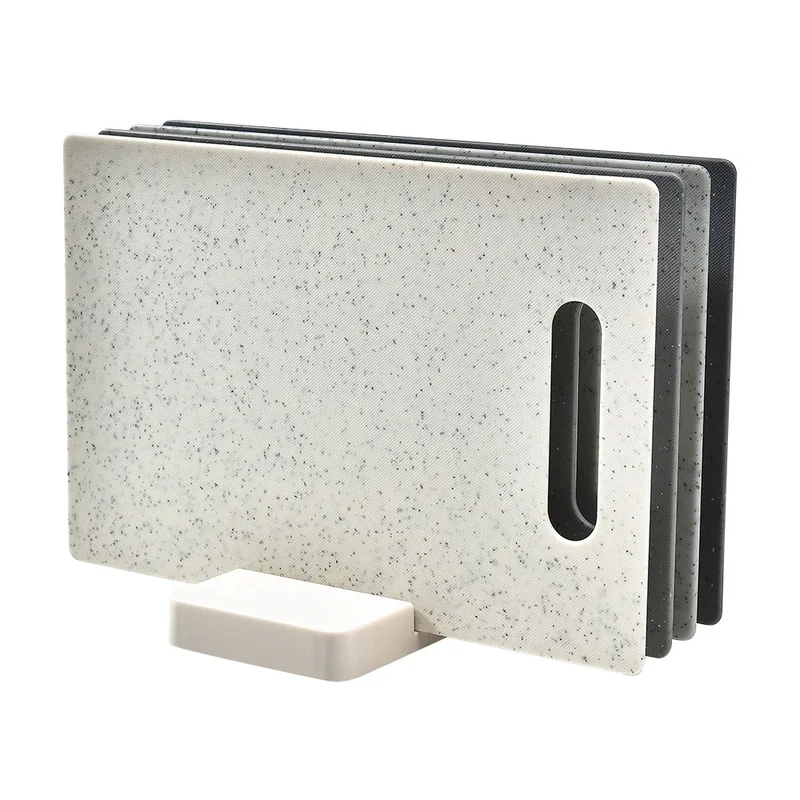Set de 4 planches à découper avec support compact – Solution hygiénique pour séparer viande, poisson, légumes et fruits