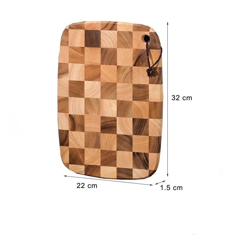 Planche à découper damier en bois d'acacia massif