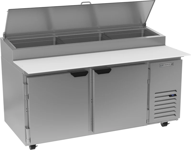 Beverage-Air DP67HC Double Door Refrigerated Pizza/Sandwich Prep Table, 67", 115V, FINAL SALE
