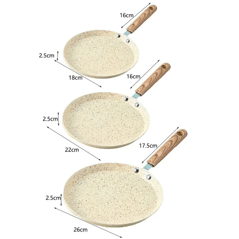 Poêle à Crêpes Antiadhésive Compatible Induction 18/ 22 /26 cm