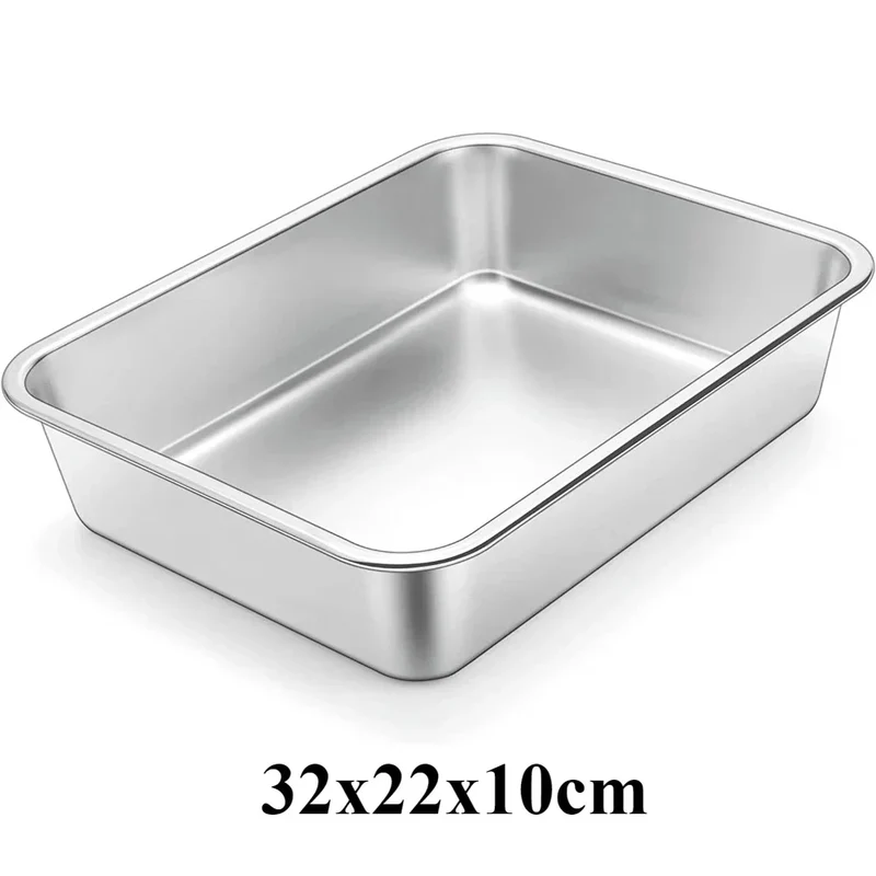 Plat de cuisson profond en acier inoxydable pour four, gratins et pâtisserie