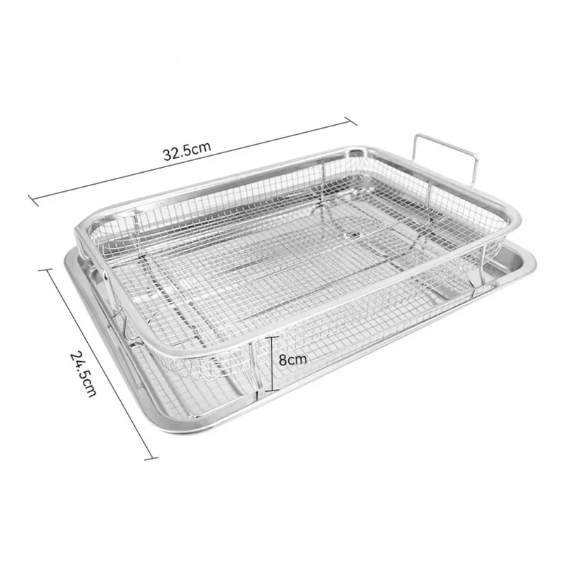 Plaque de cuisson en inox avec grille pour four – Idéale pour rôtir, griller et cuire au four