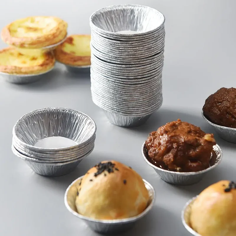 100 Moules Jetables Aluminium – Egg Tarts, Muffins, Cakes
