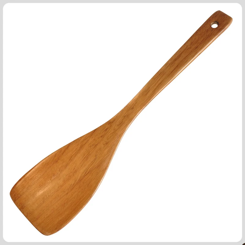 Spatule en Bois Naturel pour Poêle Antiadhésive – Ustensile de Cuisine Écologique Résistant à la Chaleur
