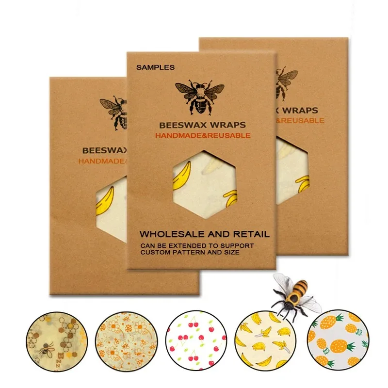 Beeswax Wrap – Lot de 9 Emballages Alimentaires Réutilisables