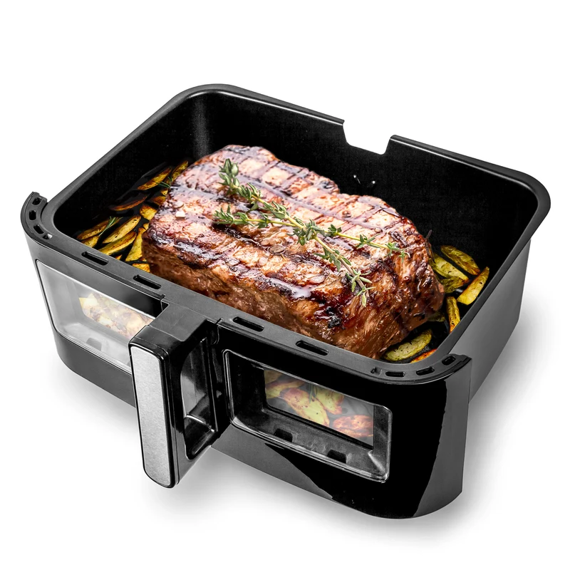 Duronic AFD1 BK Grand Panier de Cuisson de 10 Litres pour Friteuse à air AF24 de Duronic Tiroir de Cuisson A utiliser avec la Fonction Sync Cook Compatible uniquement avec AF24 et AF34 de Duronic