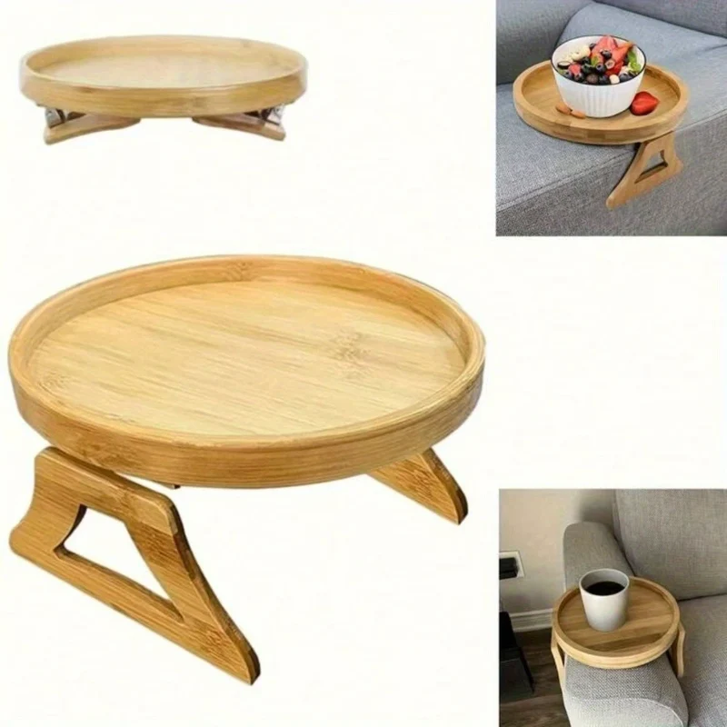 Plateau de canapé en bois naturel – Support accoudoir