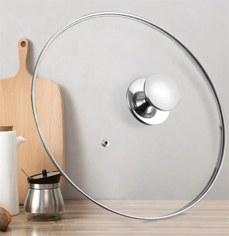 Couvercle universel inox avec poignée verre pour poêle