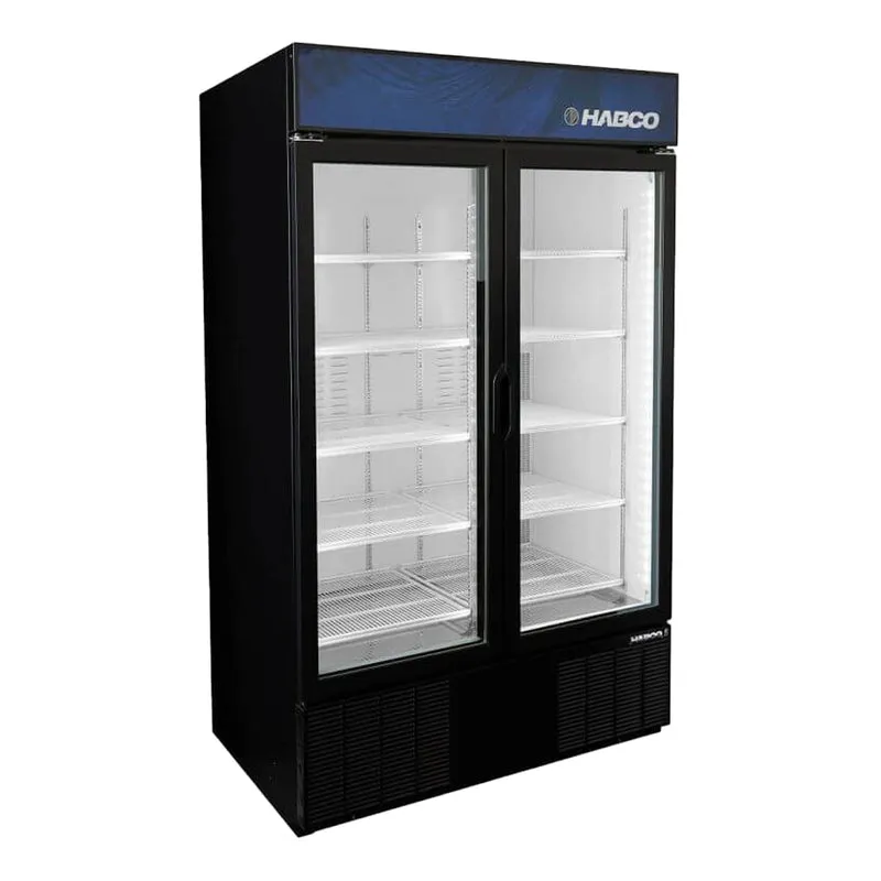 Habco ESM46HC Cold Space Merchandiser Refrigerator, Double Glass Swing Doors, 48", 115V