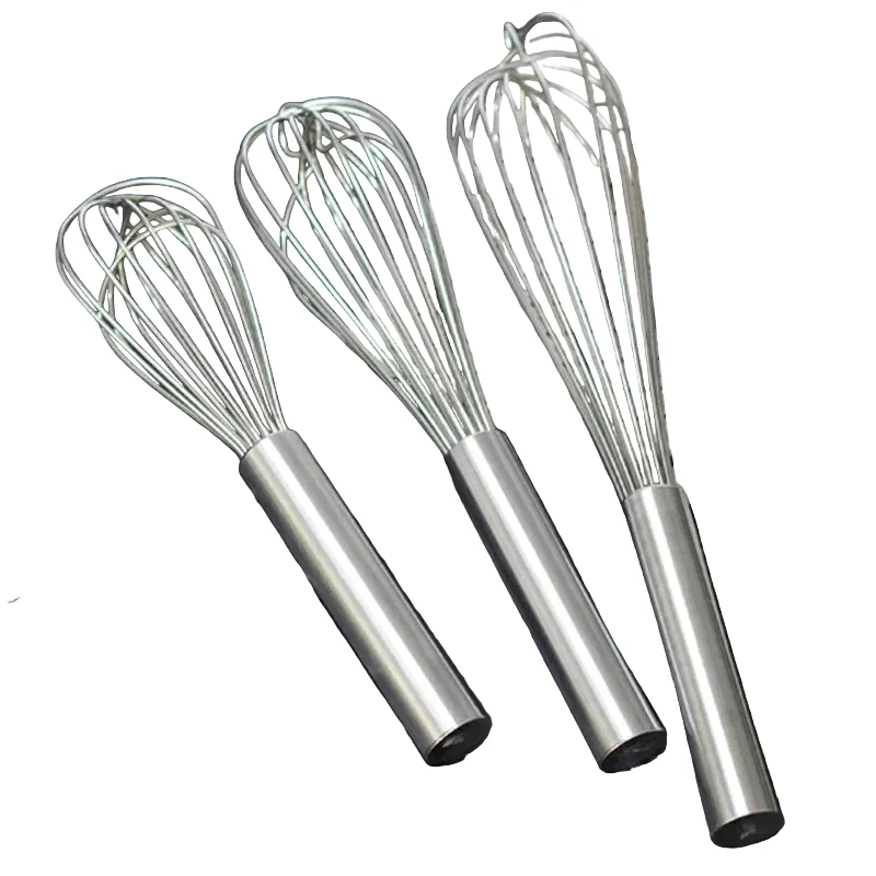 Fouet de Cuisine en Inox Manuel 16 Lignes – Batteur à Œufs Professionnel 8 à 24 Pouces pour Mélange Rapide et Homogène