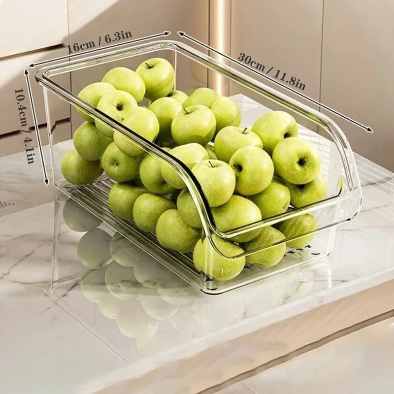 Bac de rangement pour réfrigérateur transparent 30 cm