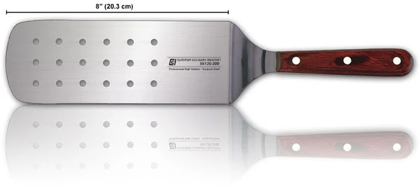 Canada Cutlery Perforated Turner, 8", Wood Handle, FINAL SALE