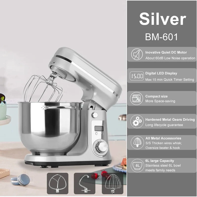 Robot pâtissier 6 L BioloMix 1200 W pour pain, pizza et pâtisserie