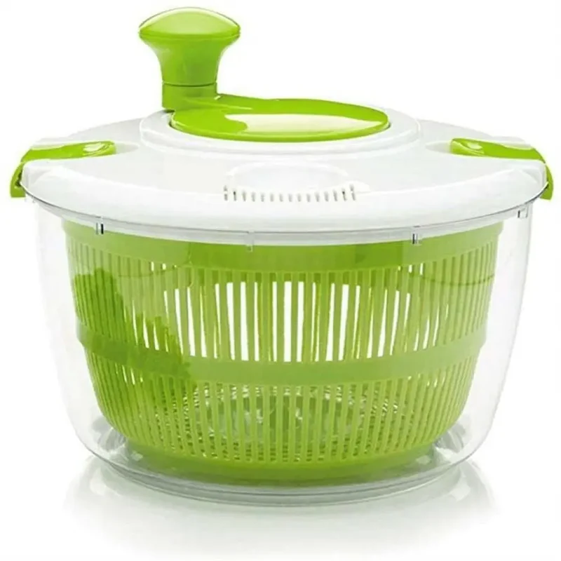 Essoreuse à Salade Manuelle 5L avec Panier Égouttoir pour Laver et Sécher Fruits et Légumes
