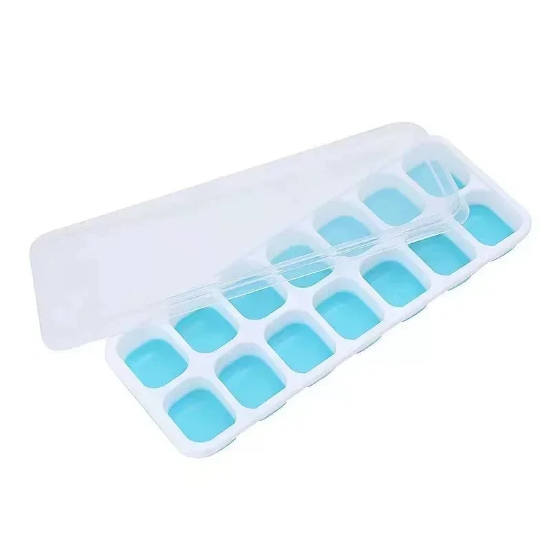 Bac à Glaçons Silicone avec Couvercle 14 Compartiments