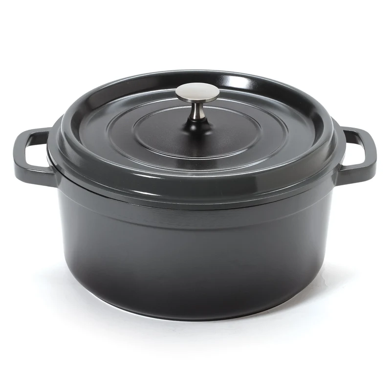 G.E.T. Heiss Round Dutch Oven, 4.5 qt, Cast Aluminum, Grey, FINAL SALE