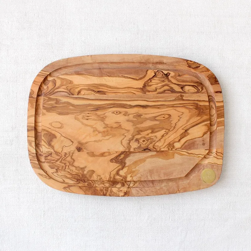 Planche à découper avec rigole en bois d'olivier