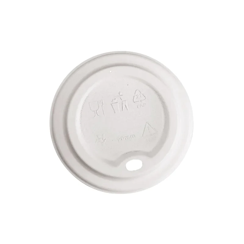 Globe Compostable Dome Sip Lid, for 10-20 oz Cups, Sugarcane, White (1000-pack)