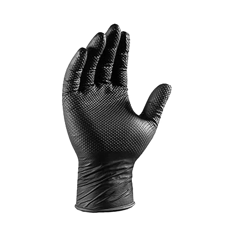 Globe Precision Grip Powder Free Gloves, XLarge, 8 mil Nitrile, Black (100-pack)